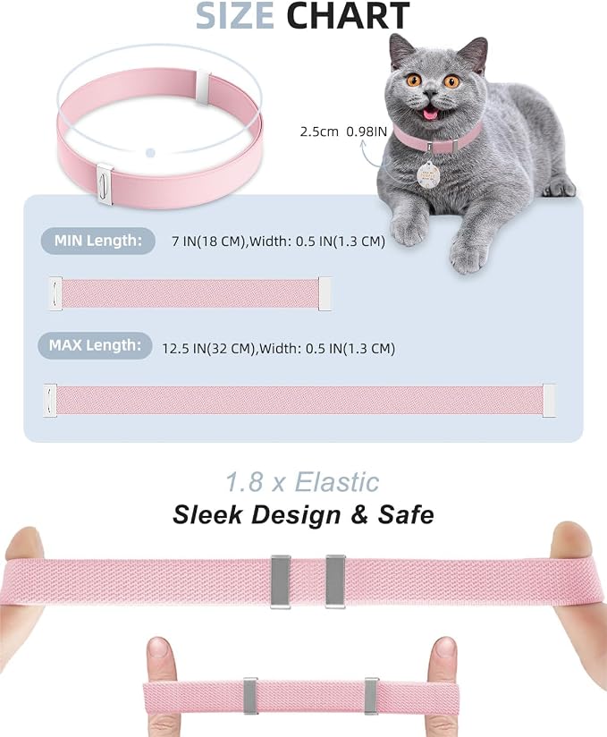 Cat Collar with Bell, Stretch Elastic Quick Release, Modifiable Pet Online - Image 4