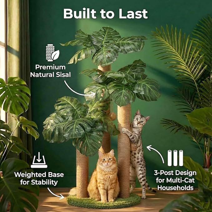 31.5Inch Cat Scratching Post, Cat Scratcher Tree - Image 2