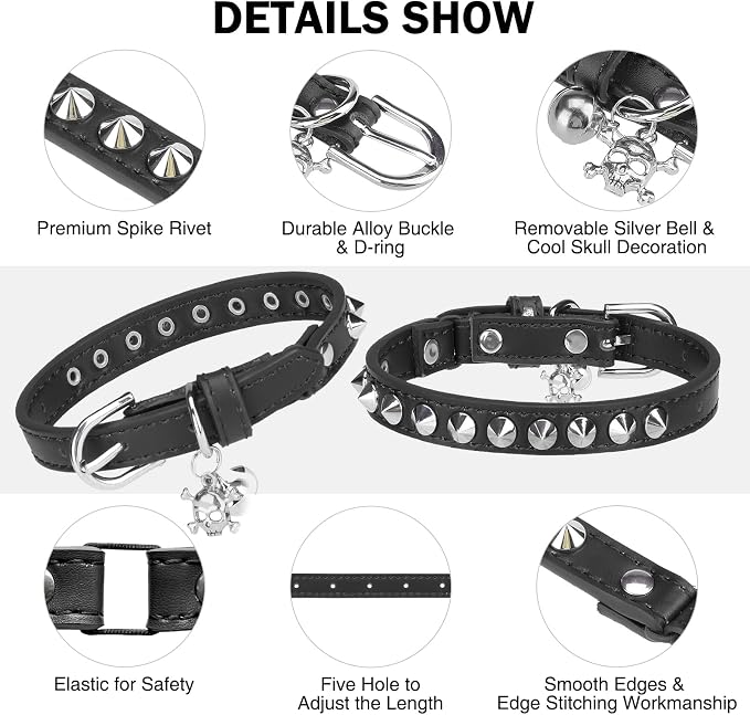 Leather Cat Collars for Boy Girl Cats - Image 2