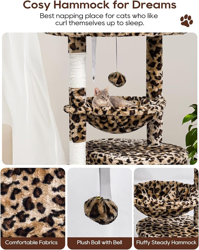 SYANDLVY Small Leopard Print Cat Tree - Image 4
