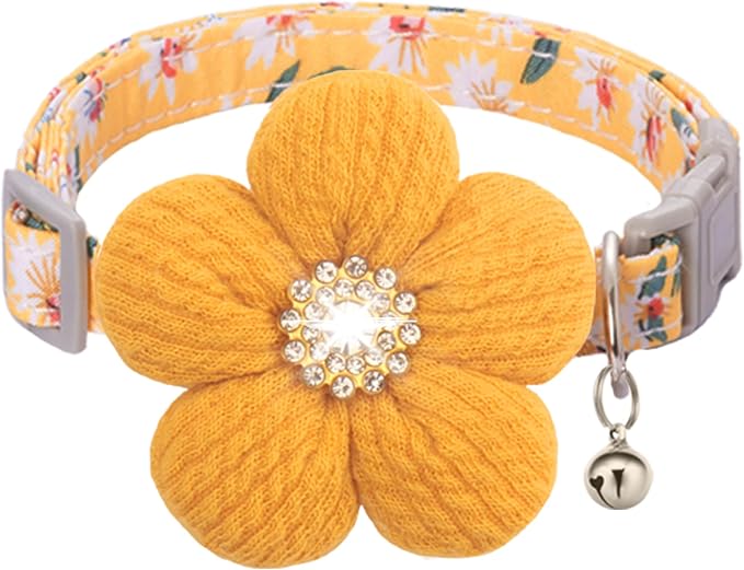Large Dog Collar with Flower, Dog Collars by COZIRAE