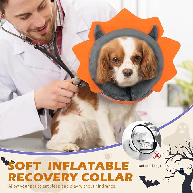 IEUUMLER Inflatable Recovery Dog Collar, Protective Donut Cone, Adjustable Soft - Image 5