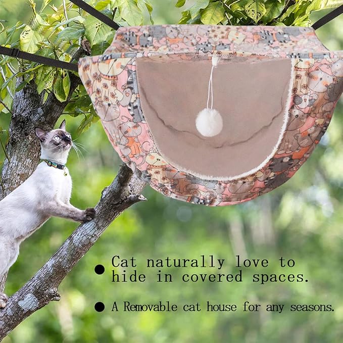 JSPYFITS Cat Cage Hammock, Double Layer Hanging Adjustable Soft Pet Bed Suitable - Image 8