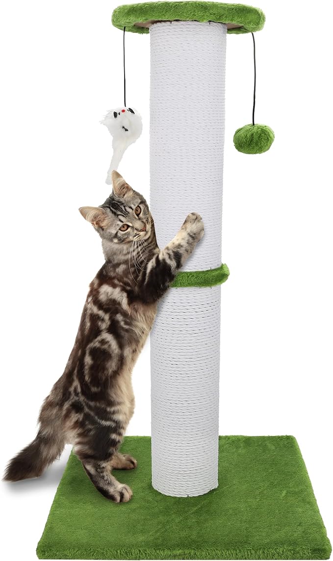 Cat Scratching Post 34 Inches Heavy Duty and Thicker Cat Scratching Post Sisal by Ahomdoo
