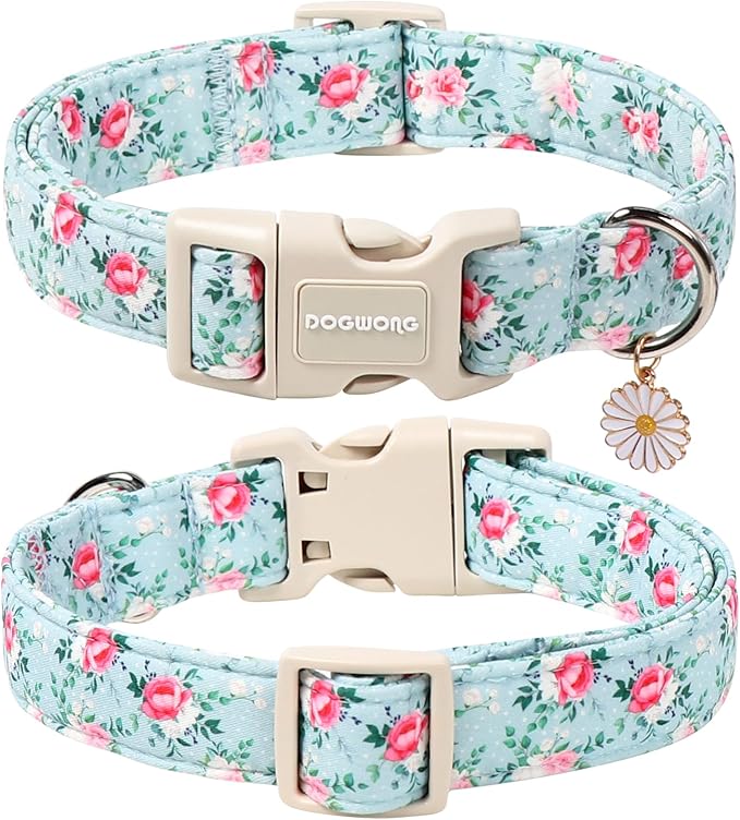 DOGWONG Floral Dog Collar, Cute Adjustable Flower Collar, Girl Female Dog Collar - Image 2