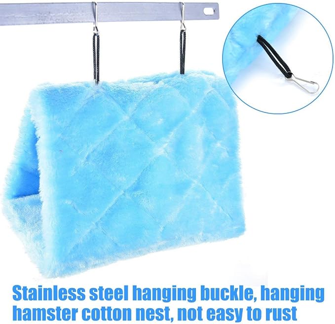 MOACC Winter Warm Bird Nest House Shed Hut Hanging Hammock Finch Cage Plush - Image 3