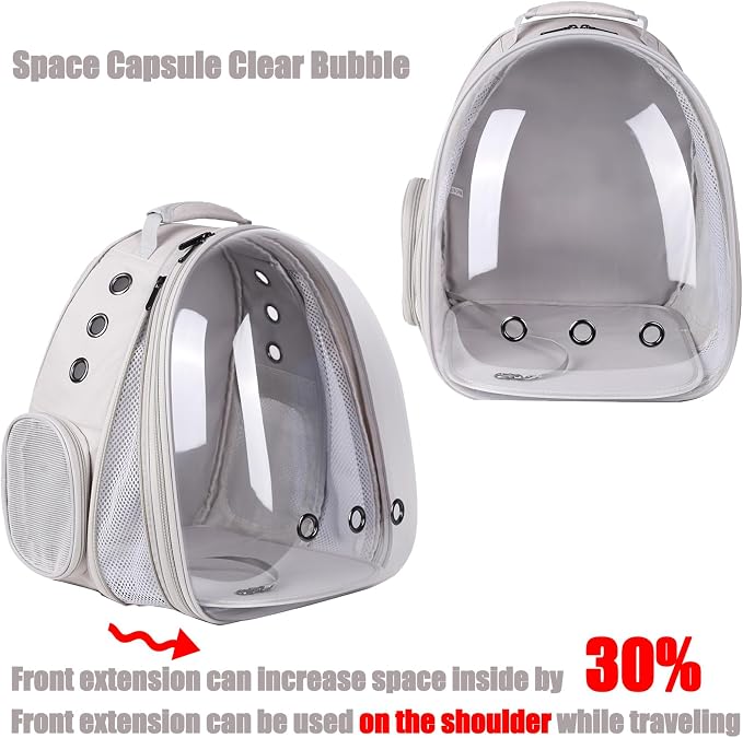 Front Expandable Cat Backpack, Fit up to 20 lbs, Space Capsule Bubble Window - Image 4
