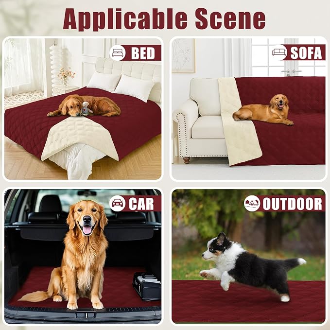 Smiry Waterproof Dog Bed Cover Blanket 52x82, Soft Reversible Pet Blanket - Image 5