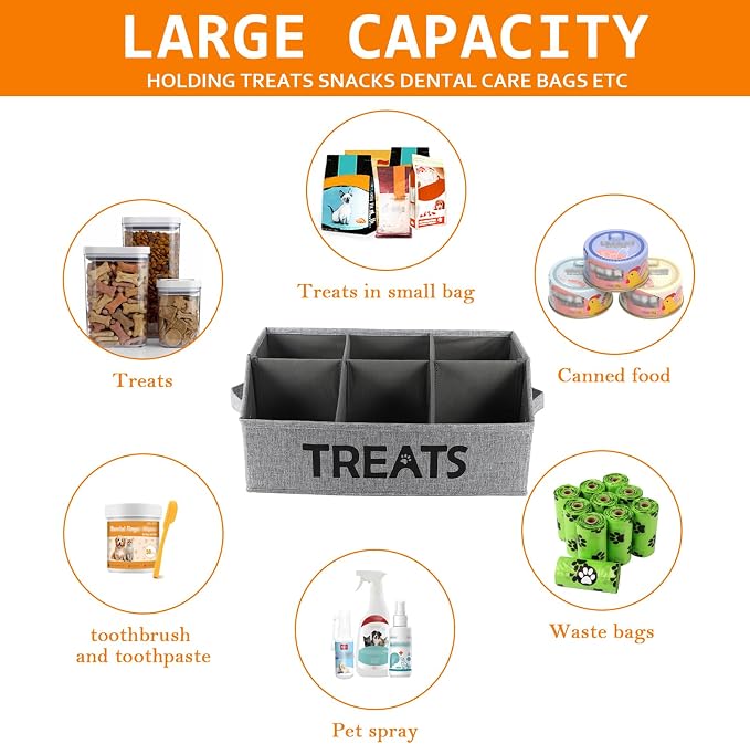 Dog Treat Container Storage Basket pet Food Storage containers Great - Image 4