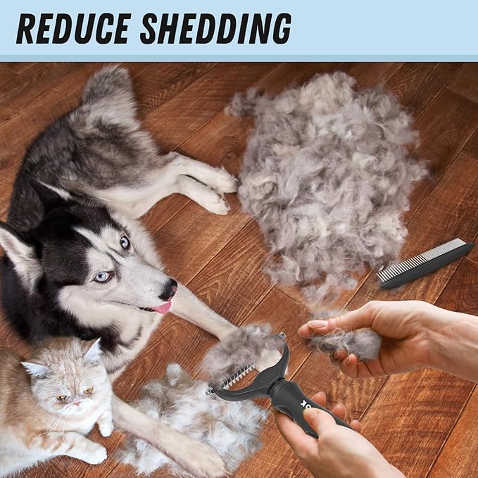 Pet Grooming Combo: Undercoat Rake, Dematting Deshedding Brush - Image 5