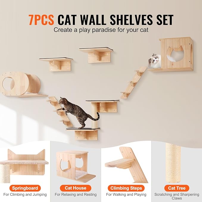 VEVOR Wall Mounted Cat Shelves and Perches - Image 2