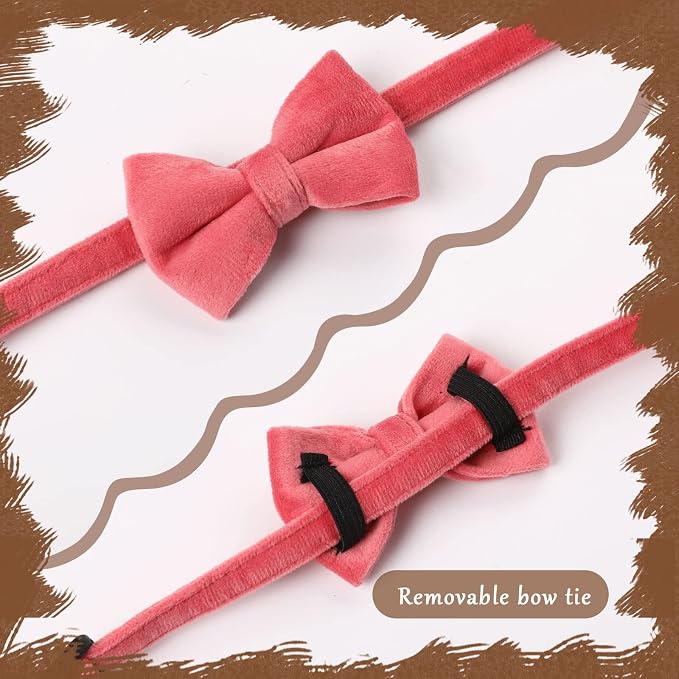 Sliverdew 2 Pcs Velvet Cat Bow Tie Collar Breakaway Cat Collar - Image 5
