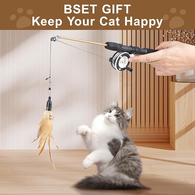 2-Pack Cat Wand Toys with Feather & Silvervine Stick – Adjustable 16"-28" - Image 5
