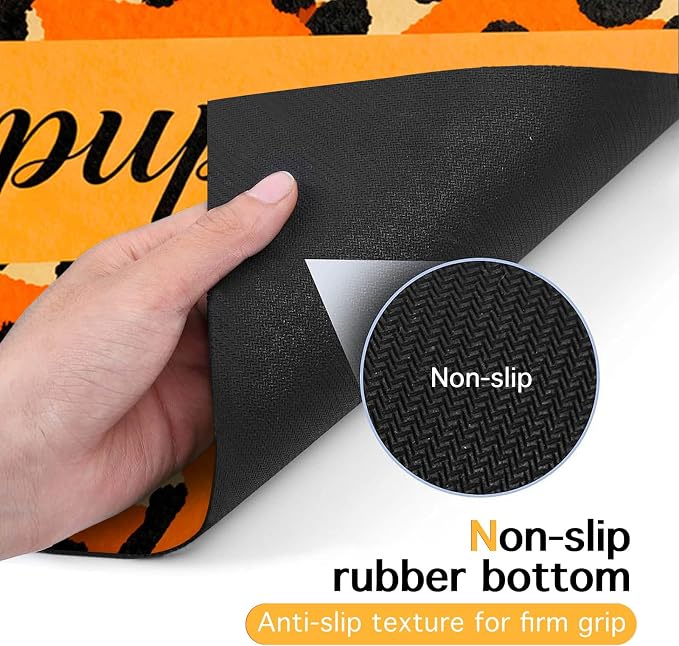 Puppy Feeding Mat 24x16 inch Orange Leopard Print Pet Bowl Placemat Non Slip - Image 7