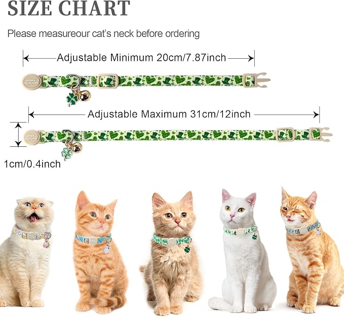 Unique style paws 2 Pack St. Patrick's Day Kitten Collar Breakaway - Image 3