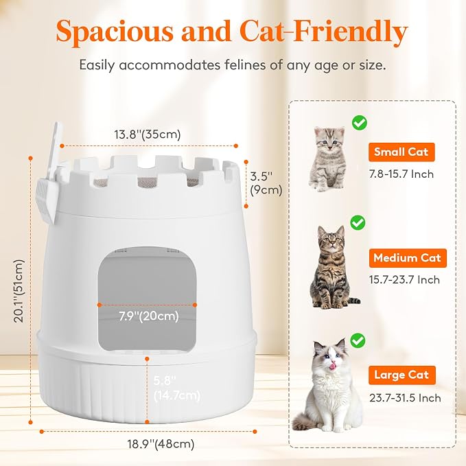 Lifewit Cat Litter Box, Hidden Enclosure Litter Tray - Image 4
