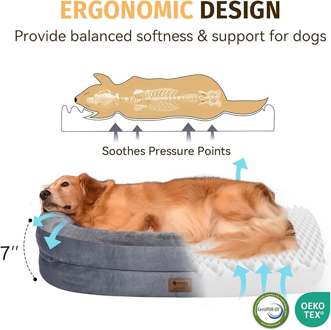 Orthopedic Waterproof Large Dog Bed: Memory Foam Washable Dog Bed - Image 3
