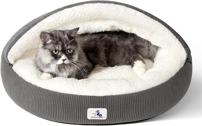 Covered Cat Bed Cave for Small Cats Dogs Washable Hooded Self Warming Cat Bed by Unknown