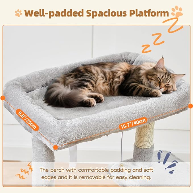 Taoqimiao Cat Tree, 38.2-Inch Cat Tower - Image 4