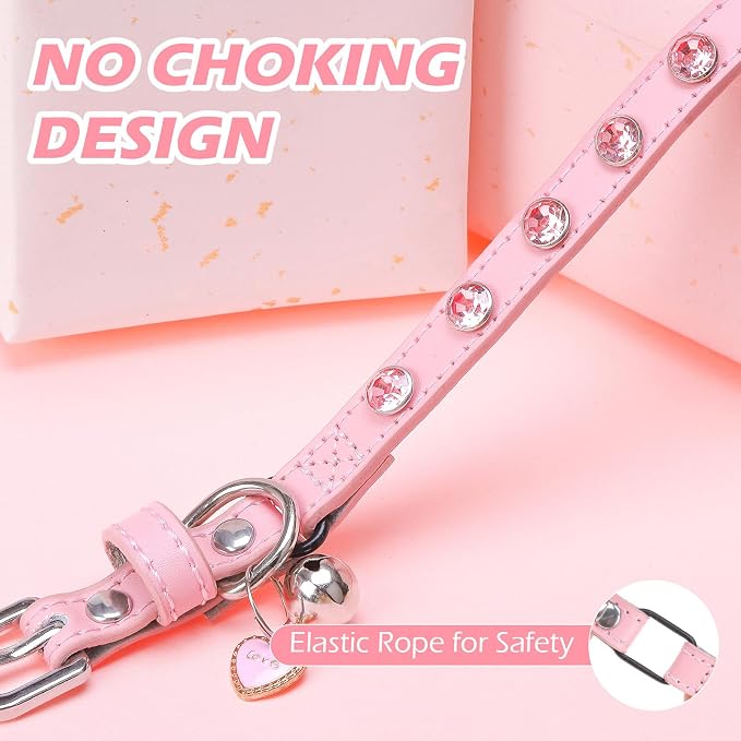 EXPAWLORER Leather Cat Collar for Girl Boy- Adjustable Pet Collar - Image 5
