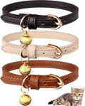 3 Pack Leather Cat Collars by Jamktepat