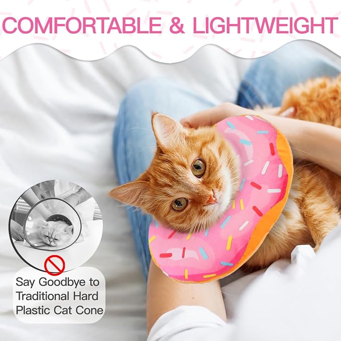 Cat Cone Collar Soft, Adjustable Cat Recovery Collars Spay Cones to Stop Licking - Image 4