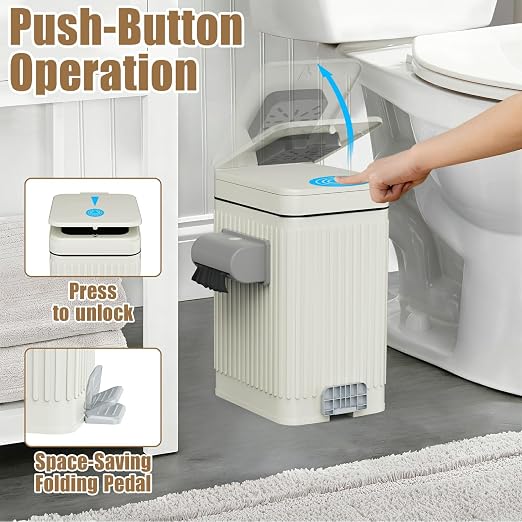 Dog Poop Trash Can for Outside & Indoor, 5L/1.3Gal Small Odor Control Pet Waste - Image 3