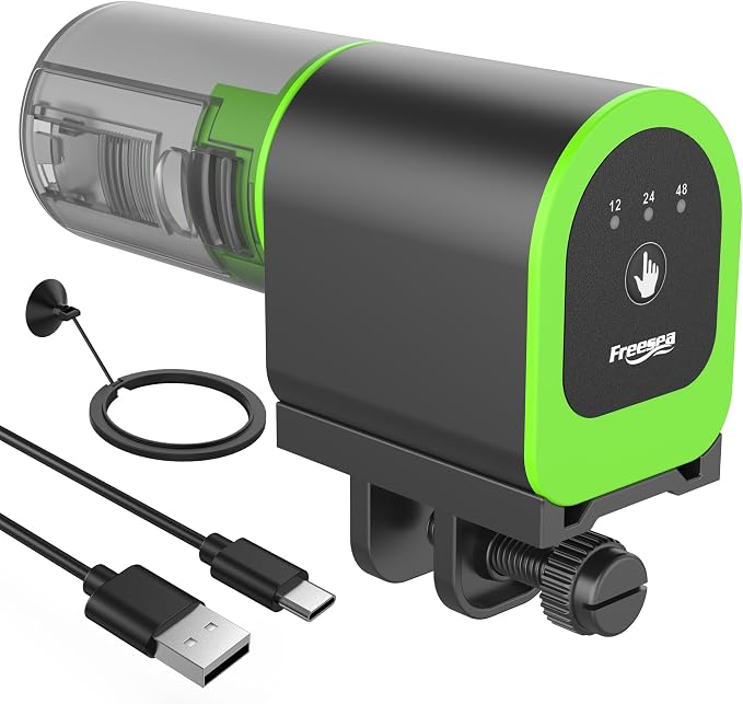 FREESEA Automatic Fish Feeder for Aquarium: Small USB Rechargeable Vacation by FREESEA