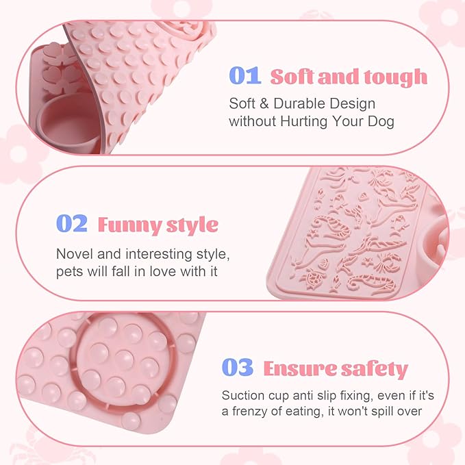 Silicone Lick Mat for Dogs & Cats – Slow Feeder Dog Bowl, Non-Slip Licking Mat - Image 4