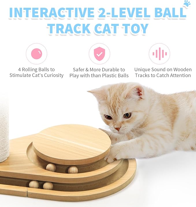 Made4Pets Cat Scratching Post Cat Scratcher Kitten Toys - Image 3