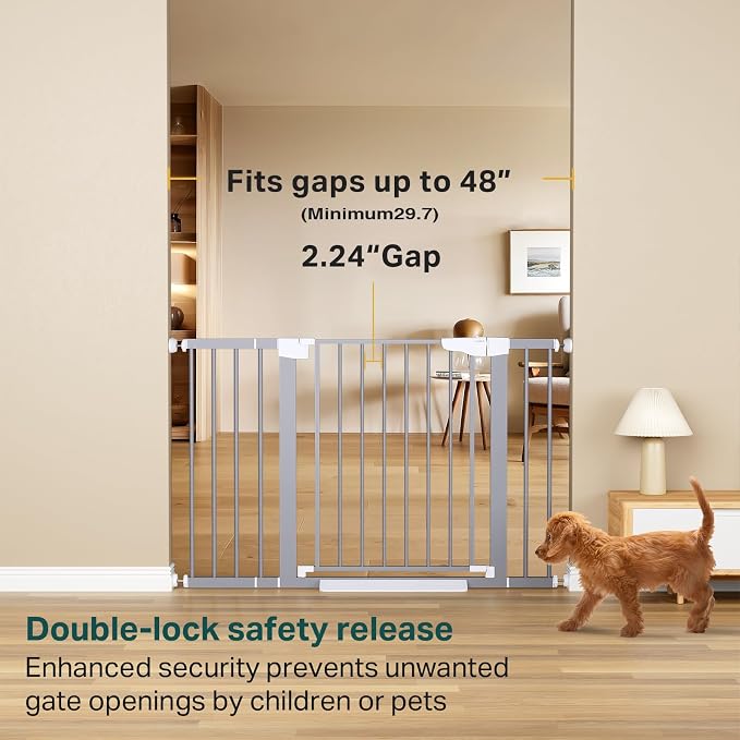 Cumbor 29.7-48" Baby Gate for Stairs, Mom's Choice Awards Winner-Dog Gates for - Image 2