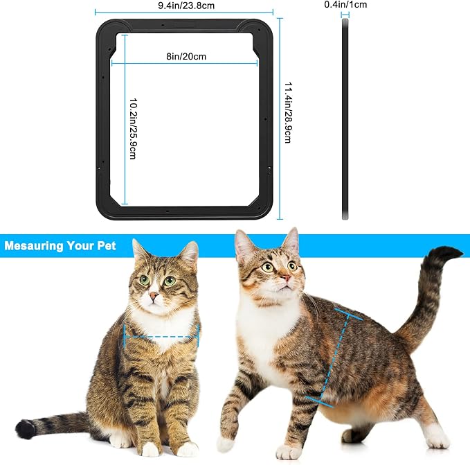 Ownpets Pet Screen Door, Inside Door 8x10x0.4 inch, Lockable Magnetic Flap - Image 5