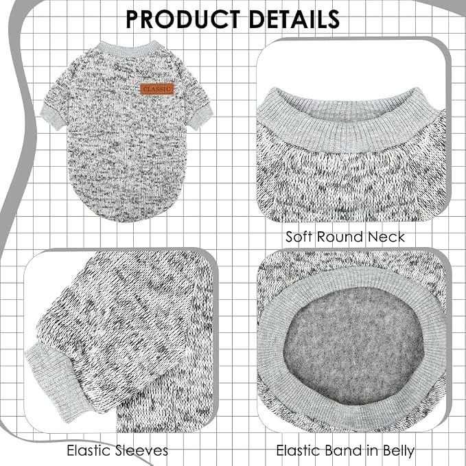 2 Pcs Dog Sweaters for Small Dogs Girl Boy Winter Fleece Clothes Warm Soft Dog - Image 3