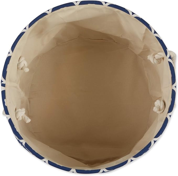 Bone Dry Pet Storage Collection Lattice Paw Print, Nautical Blue, Small Round - Image 3
