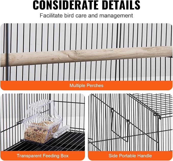 VEVOR 30 Inch Flight Bird Cage, Stackable Bird Cage Parakeet Cage - Image 6