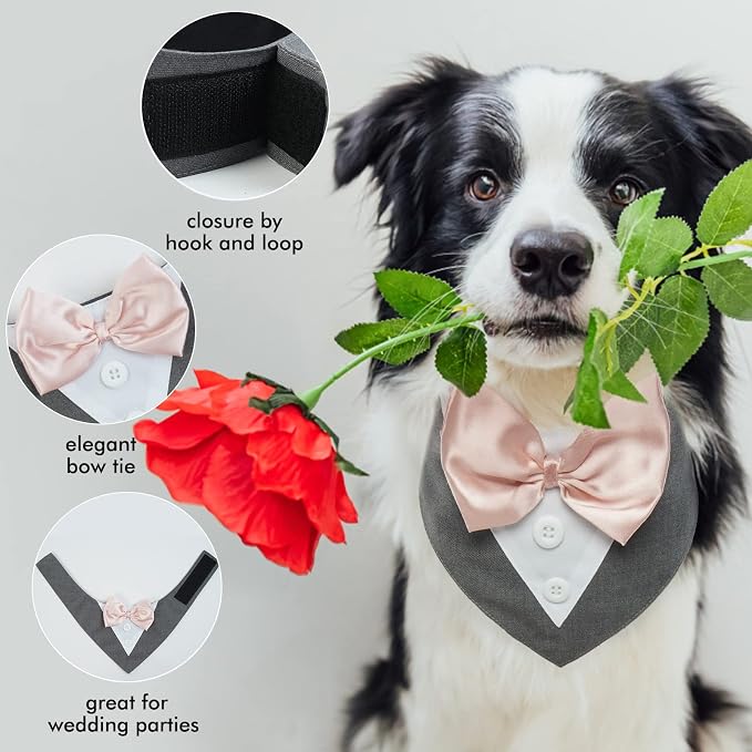FUAMEY Dog Tuxedo for Large Dogs, Dog Formal Suit Dogs Attire Pet Bow Tie Puppy - Image 5