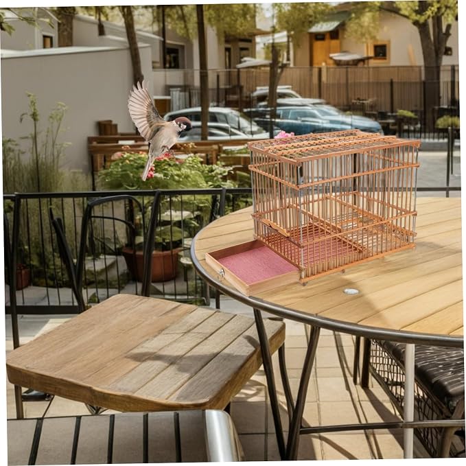 Hemoton Portable Lightweight Bamboo Bird Cage - Image 5