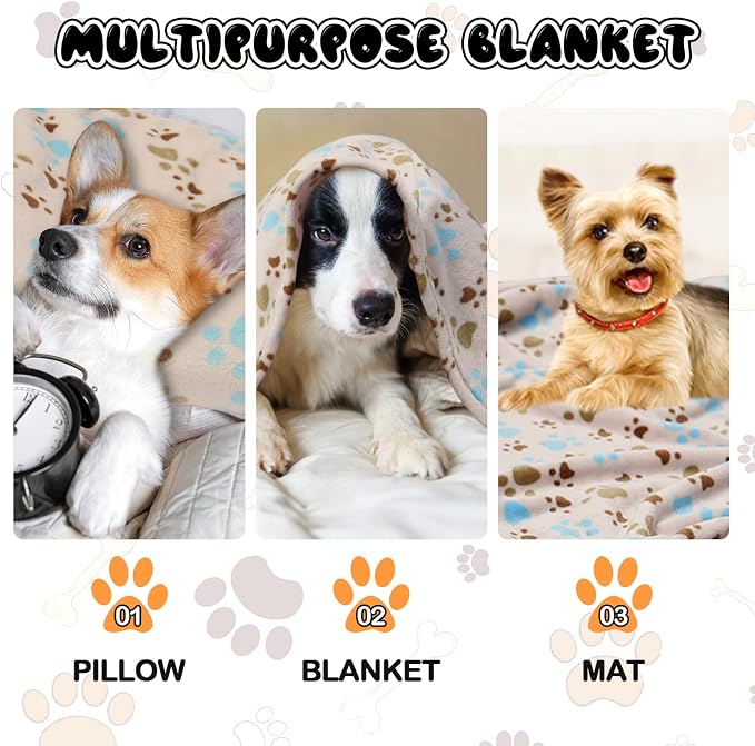 Rezutan Dog Blanket for Large Dogs, Upgraded 3 Pack Dog Cat Flannel Blankets - Image 8