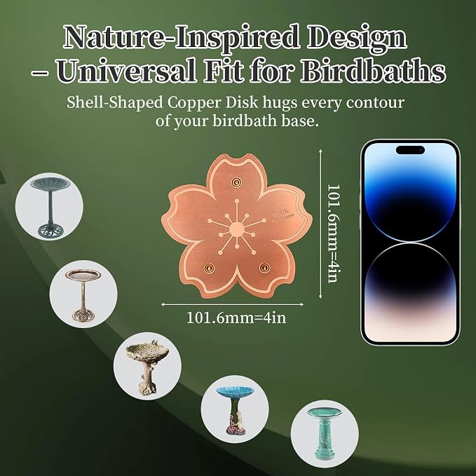 99.99% Pure Copper Bird Bath Disk, 2 Pack Triple-Point Support Design Lower - Image 8