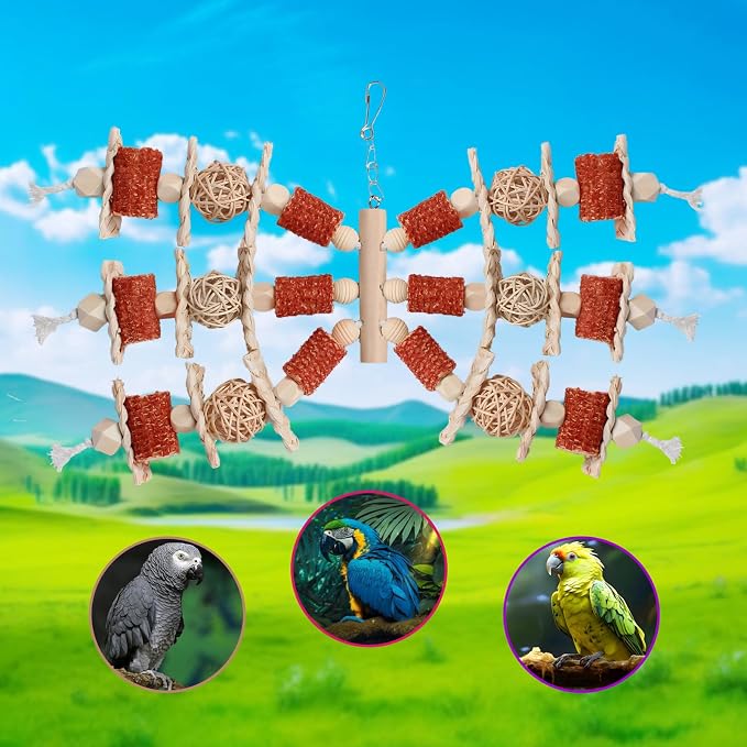 Bird Toys, Natural Corn Stick Parrot Toys Hanging in Bird Cages，for Small and - Image 4