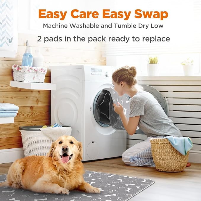 Washable Pee Pads for Dogs, Fast Absorbent Dog Pee Pads for Crate Pet Training - Image 6
