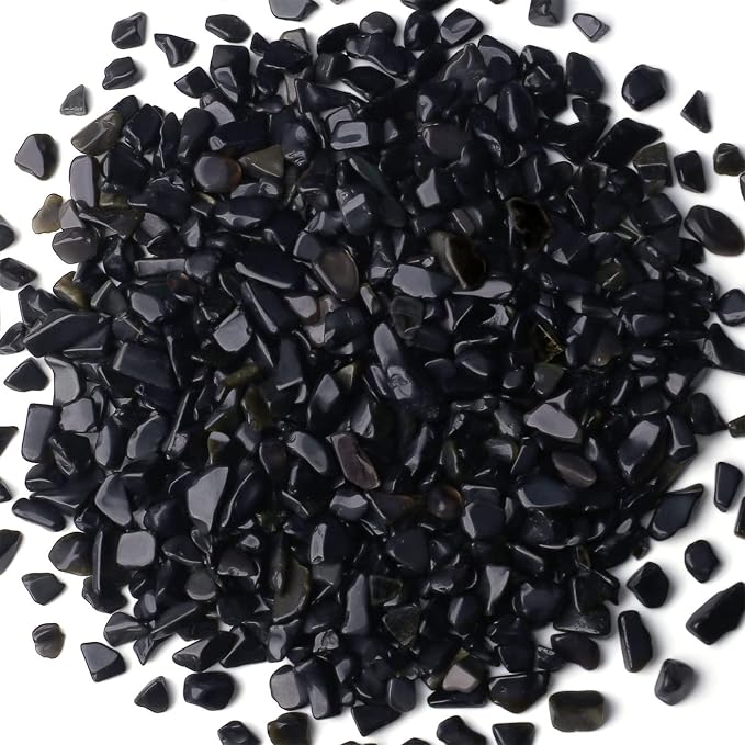 Obsidian Healing Crystal Chips Bulk Gemstones Sets Tumbled Crushed Stones by YATOJUZI