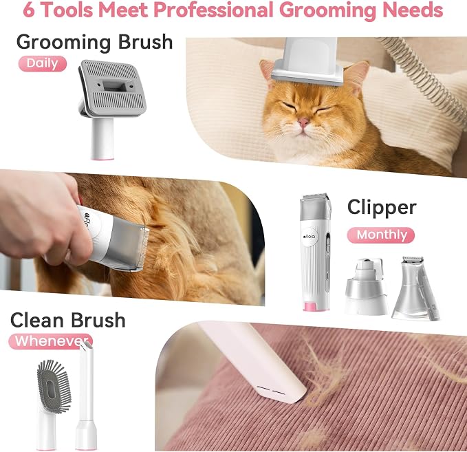Afloia 6-in-1 Dog Grooming Kit, Pet Grooming Vacuum - Image 6