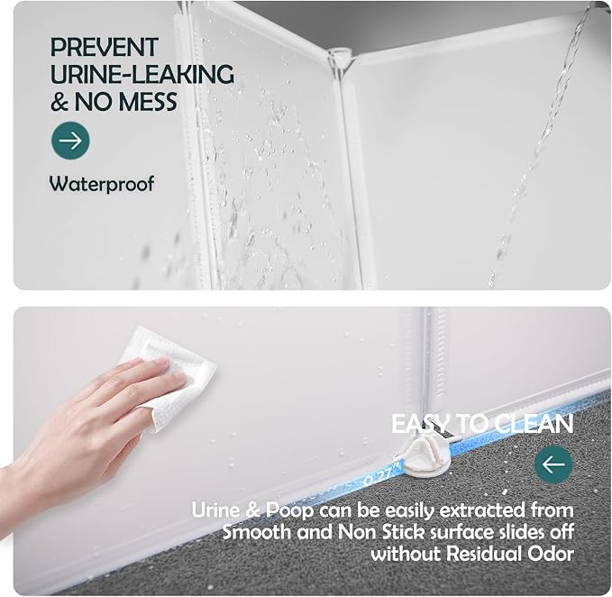 MEEXPAWS Cat Litter Box Enclosure Splash Guard Small 20.5L × 14W x 18H inch - Image 3