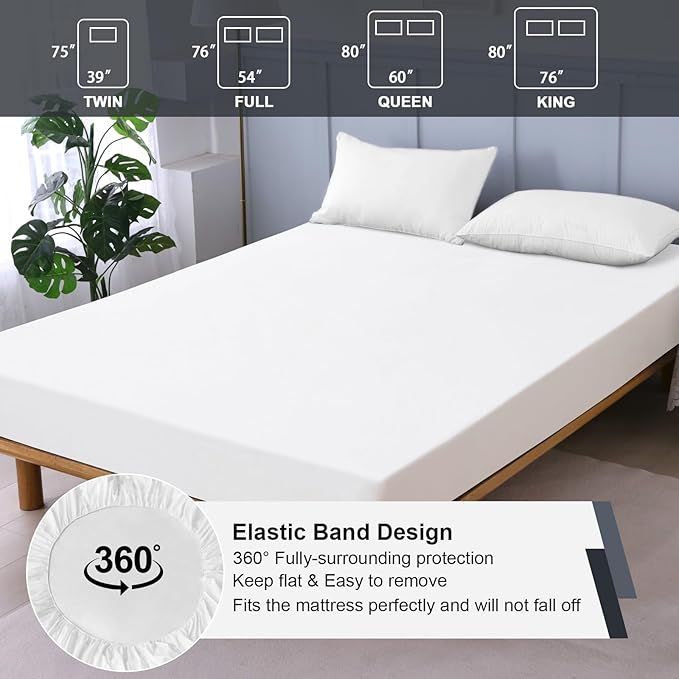 Waterproof Mattress Protector Queen, Fitted Sheet Style Breathable Mattress - Image 5