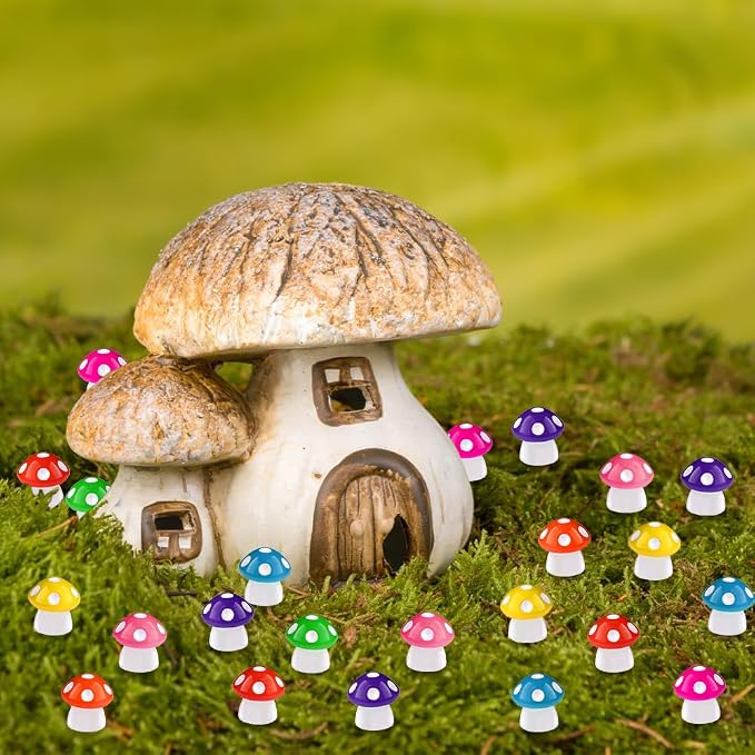 DIYDEC 100pcs Mini Resin Mushroom 8 Colors Small Mushrooms Figures Tiny Resin - Image 7