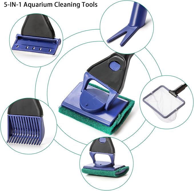 TOPZEA Aquarium Cleaning Tool Kit, 5 in 1 Fish Tank Cleaner Tools Set Including - Image 5