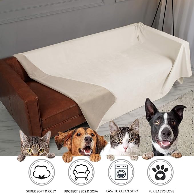Ameritex Pet Bed Blanket Reversible 100% Waterproof Velvet Super Soft - Image 3