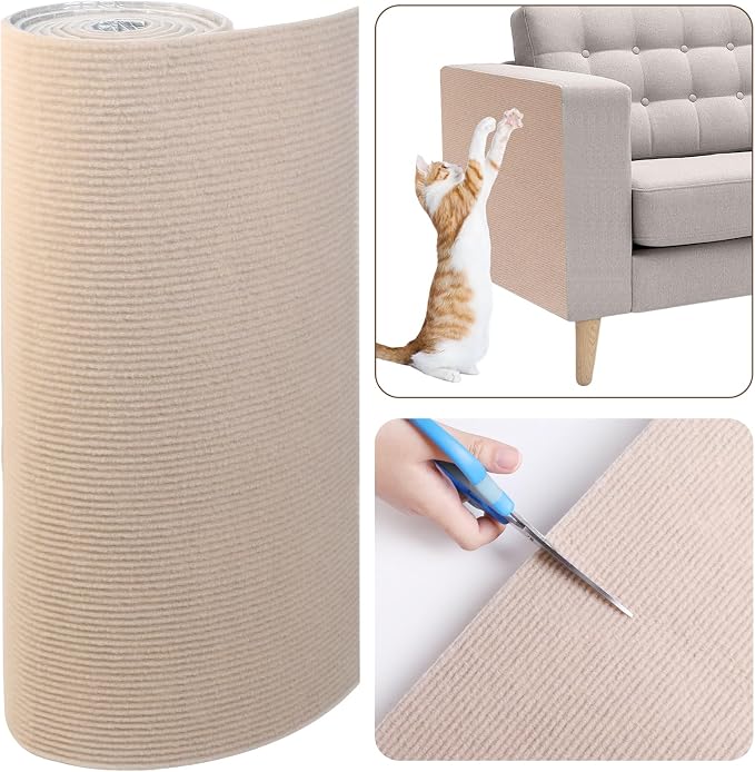 Cat Scratch Furniture Protector, 78.7"x15.8" Cat Scratching Mat, Trimmable by Vefhby