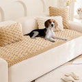 Couch Cover for Dogs Fuzzy Sofa Covers for Pet, Geometric Jacquard Coral by TIWWIE